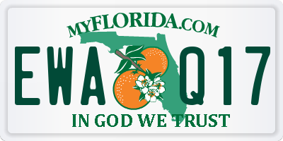 FL license plate EWAQ17