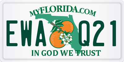 FL license plate EWAQ21