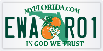 FL license plate EWAR01