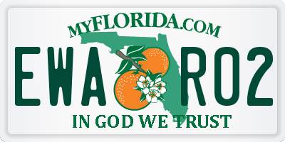 FL license plate EWAR02