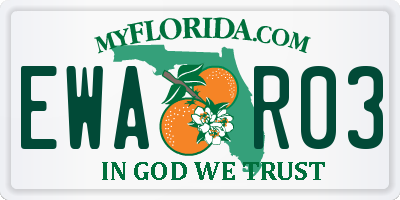 FL license plate EWAR03
