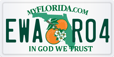 FL license plate EWAR04