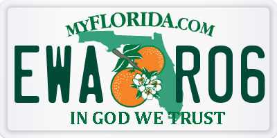 FL license plate EWAR06