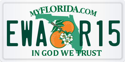 FL license plate EWAR15