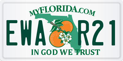 FL license plate EWAR21