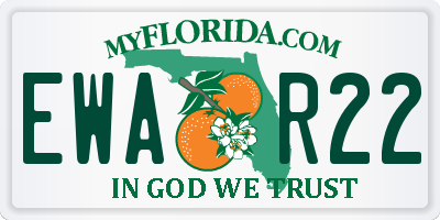 FL license plate EWAR22