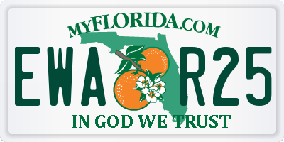 FL license plate EWAR25