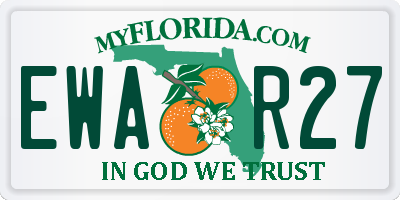 FL license plate EWAR27