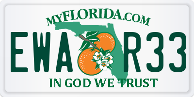 FL license plate EWAR33
