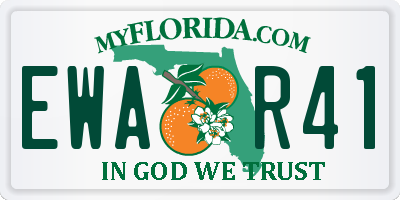 FL license plate EWAR41