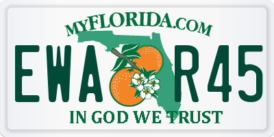 FL license plate EWAR45