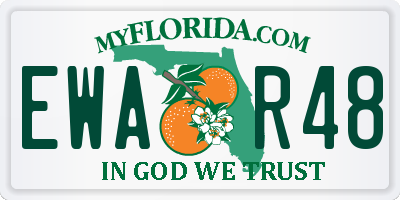 FL license plate EWAR48