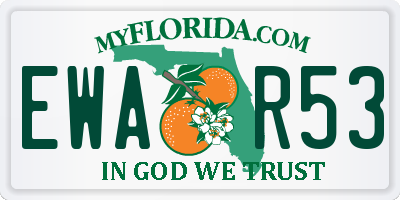 FL license plate EWAR53
