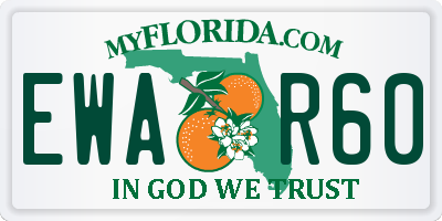 FL license plate EWAR60