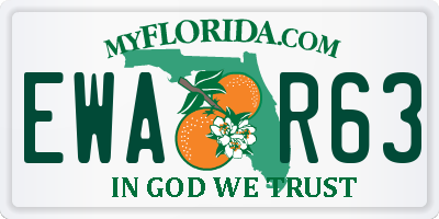 FL license plate EWAR63