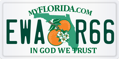 FL license plate EWAR66