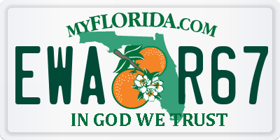FL license plate EWAR67