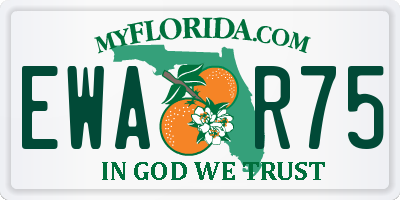 FL license plate EWAR75