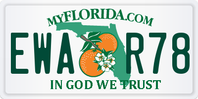FL license plate EWAR78