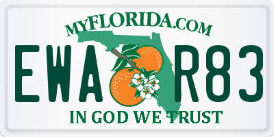 FL license plate EWAR83