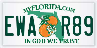 FL license plate EWAR89