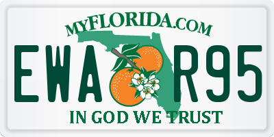 FL license plate EWAR95