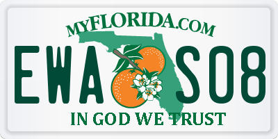 FL license plate EWAS08