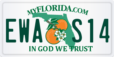 FL license plate EWAS14