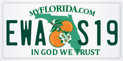 FL license plate EWAS19