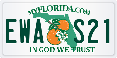 FL license plate EWAS21