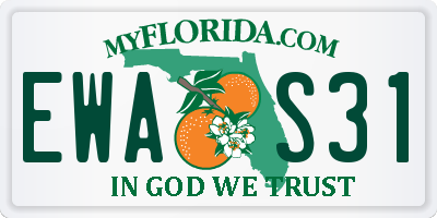 FL license plate EWAS31