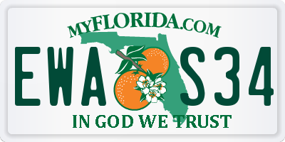 FL license plate EWAS34