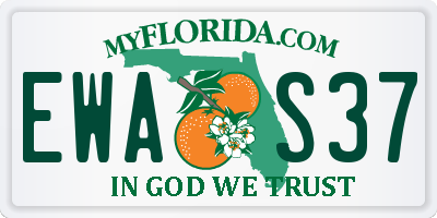 FL license plate EWAS37