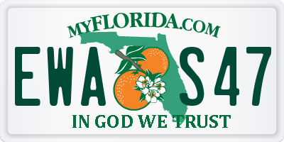 FL license plate EWAS47