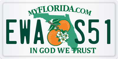 FL license plate EWAS51