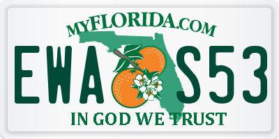 FL license plate EWAS53