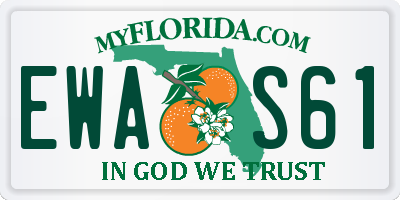 FL license plate EWAS61