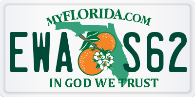 FL license plate EWAS62
