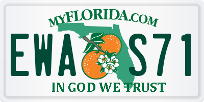 FL license plate EWAS71