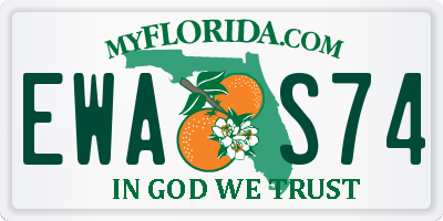FL license plate EWAS74