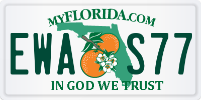 FL license plate EWAS77