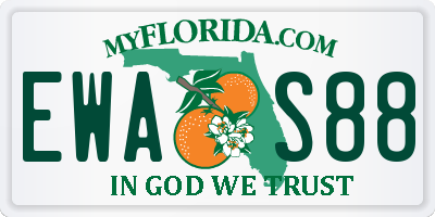 FL license plate EWAS88