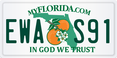 FL license plate EWAS91