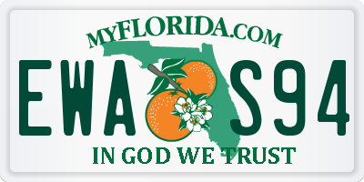 FL license plate EWAS94