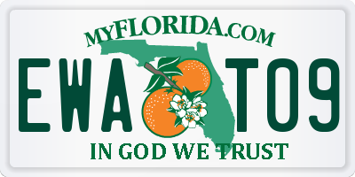 FL license plate EWAT09