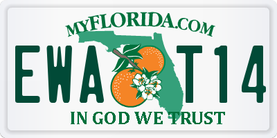 FL license plate EWAT14