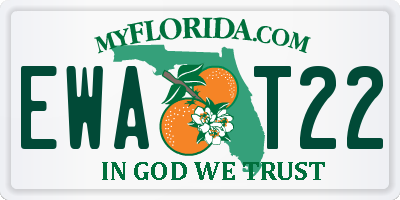 FL license plate EWAT22