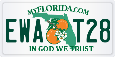 FL license plate EWAT28