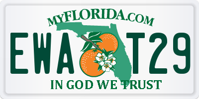 FL license plate EWAT29