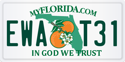 FL license plate EWAT31